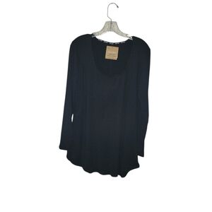 Just Cozy Long Sleeve Black Tunic Top Large NWT